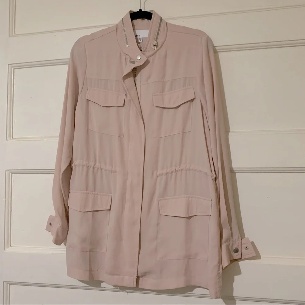 Blush Pink Sheer Anorak Style Jacket
